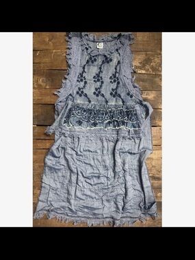 Jaded Gypsy Ruffle Up Hi-Lo Top
- Chambray